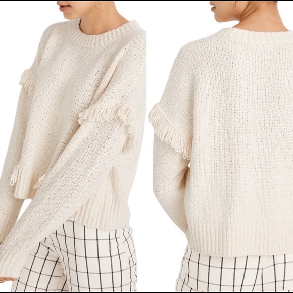 Madewell ivory Montford Fringe Pullover Sweater - Picture 1 of 8